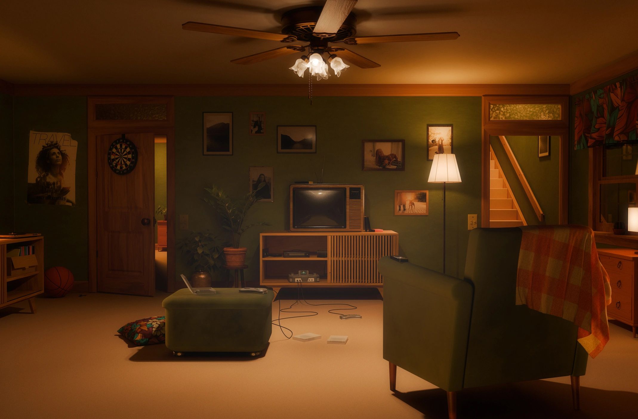 Retro living room for Wii party gaming